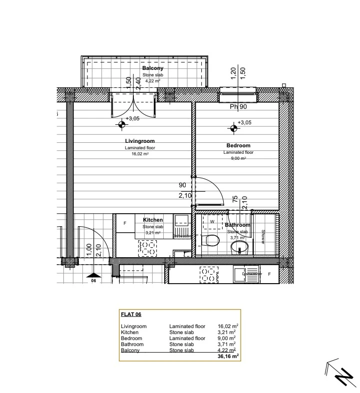 Floor plan of apartment 1-06